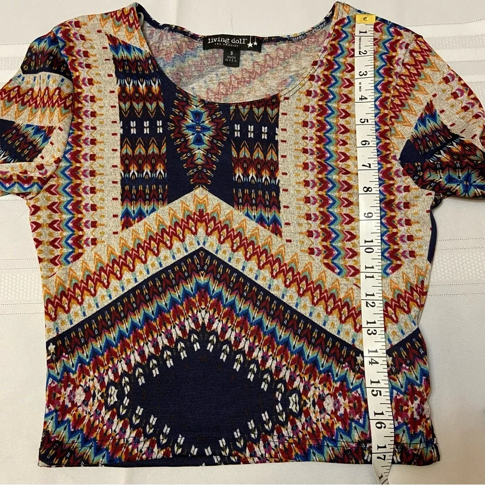 Women’s Multicolored Long sleeve stretch crop top size S